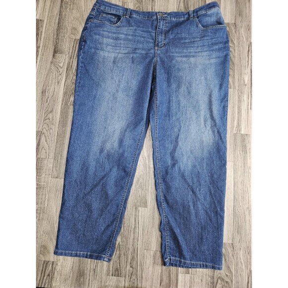 JMS Just My Size by Hanes Jeans Womens Plus 24W Blue Classic Fit Denim Stretch - Picture 1 of 12